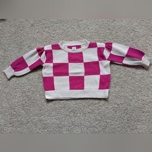 GAP Pink Checkered Sweater